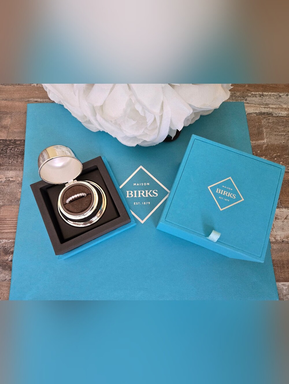 Maison Birks Pt & Diamond Band Size 4